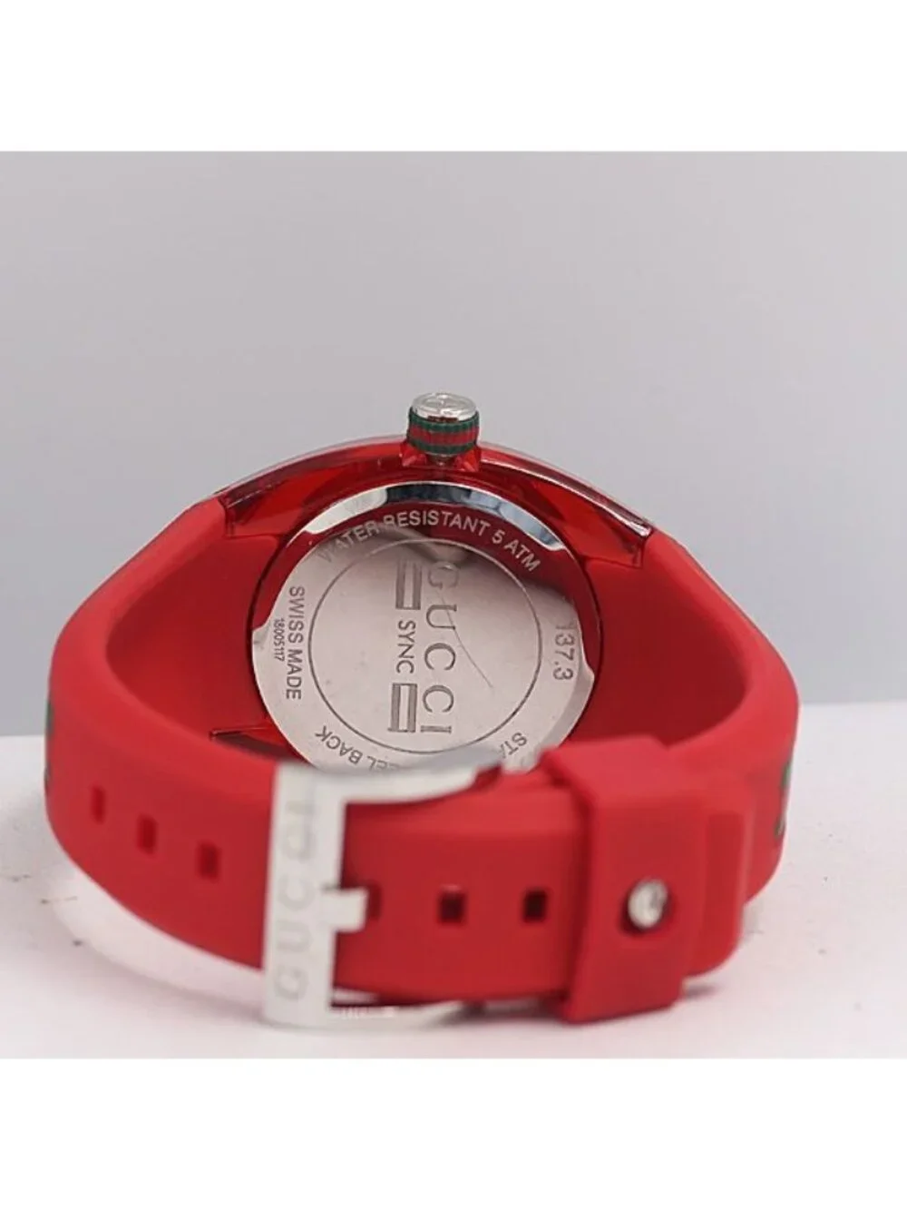 Gucci Boxed 137.3 Quartz Red Dial Date Watch